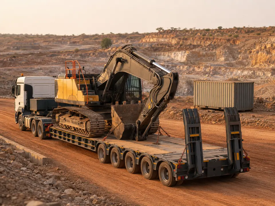 Transport et mobilisation d’un engin sur site